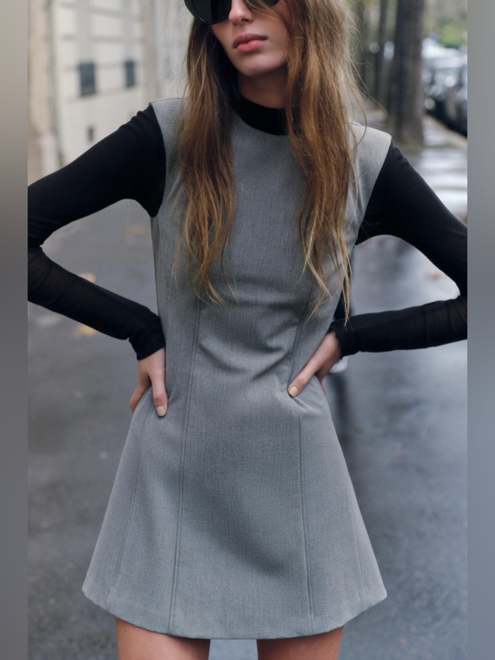 Zara gray sleeveless dress